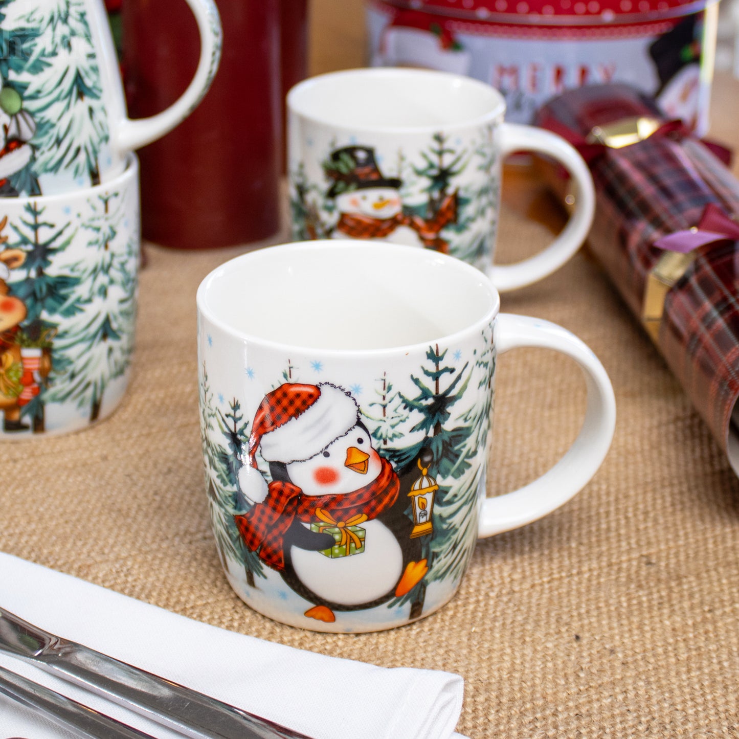 Set Of 4 Christmas Friends Mugs