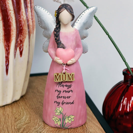 Pink Mum Angel Lady Figurine