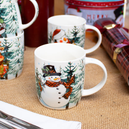 Set Of 4 Christmas Friends Mugs