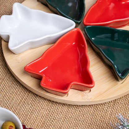 Christmas Tree Lazy Susan Rotating Serving Set