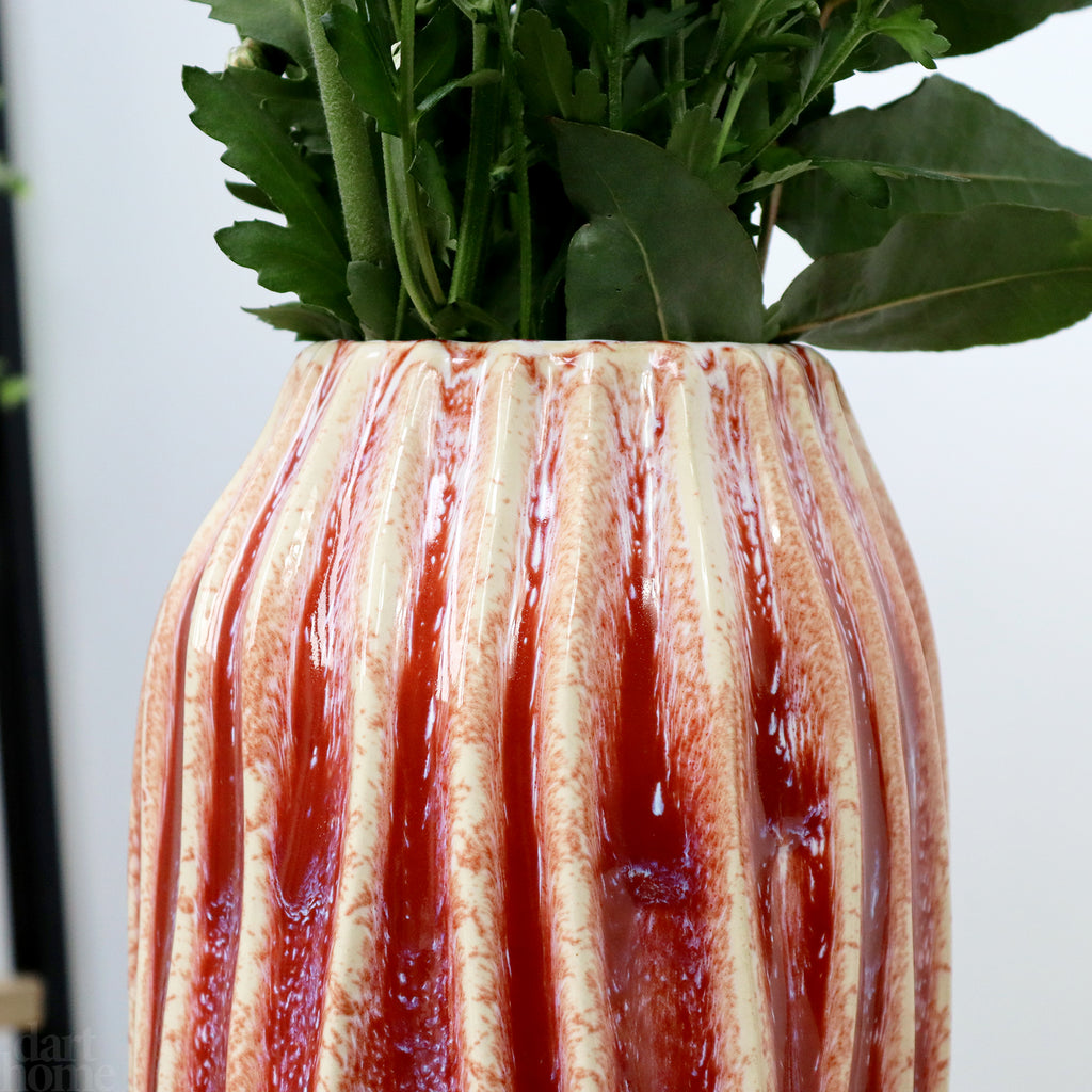 Tall Pink Reactive Glaze Magma Vase