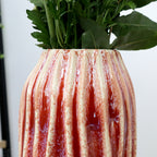 Tall Pink Reactive Glaze Magma Vase