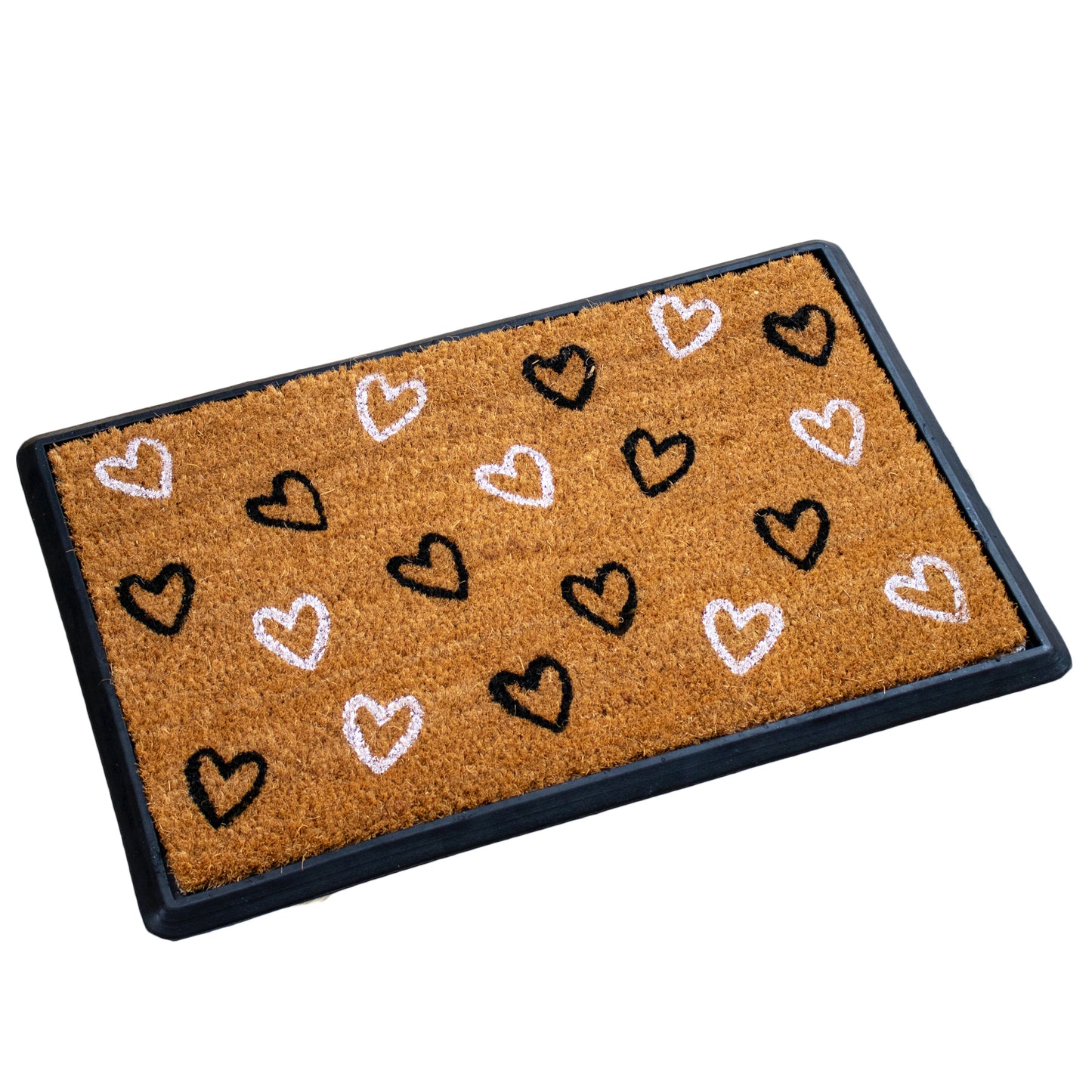 Love Heart Rubber And Coir Doormat