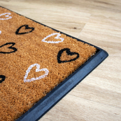 Love Heart Rubber And Coir Doormat