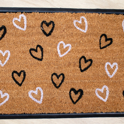 Love Heart Rubber And Coir Doormat