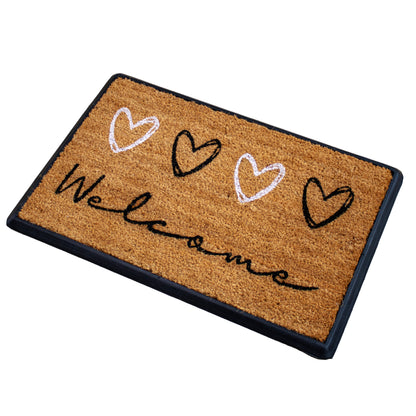 Hearty Welcome Rubber And Coir Doormat