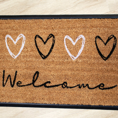 Hearty Welcome Rubber And Coir Doormat