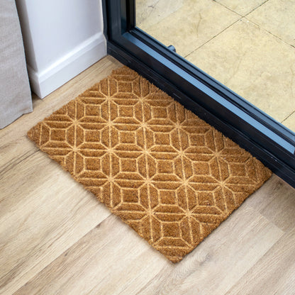 Square Geo Pressed Coir Doormat