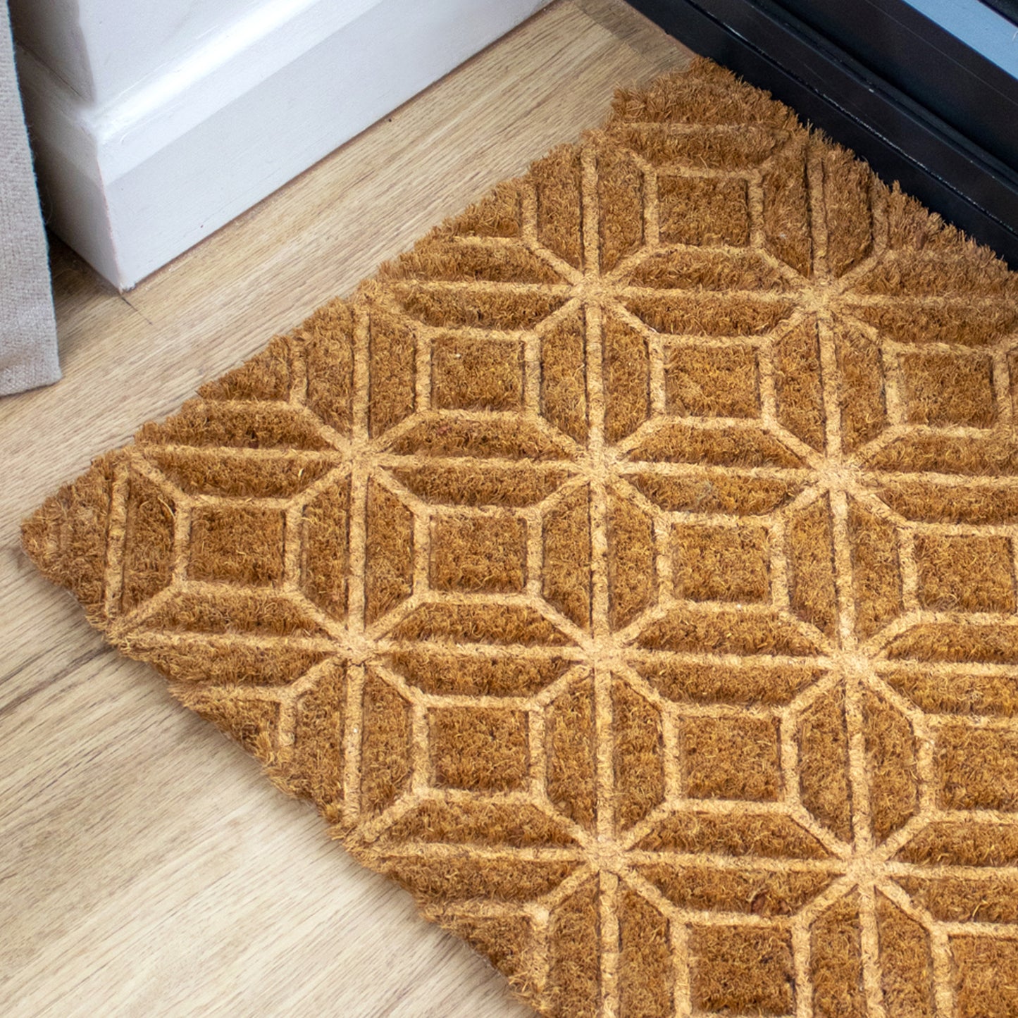 Square Geo Pressed Coir Doormat