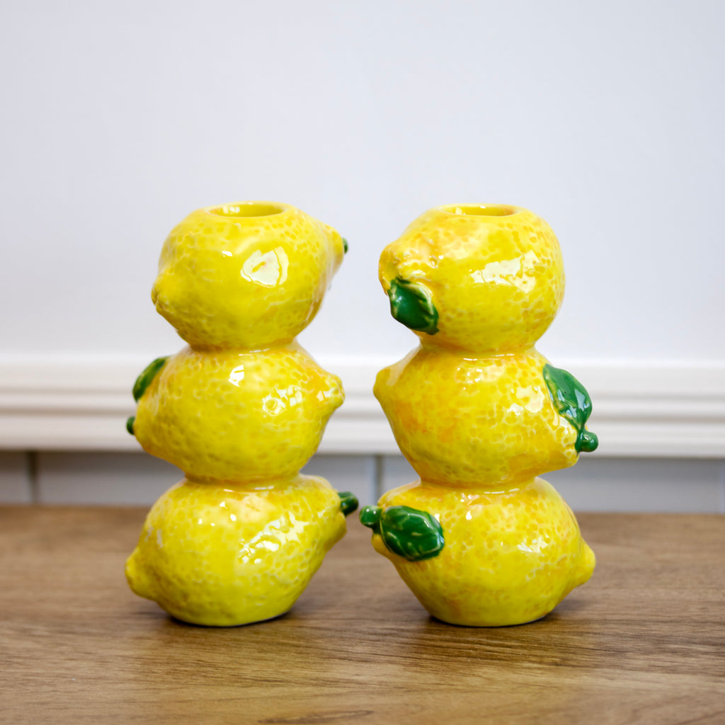 Set Of 3 Multi Fruit Stack Candlestick Holders