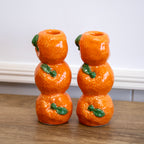 Set Of 3 Multi Fruit Stack Candlestick Holders
