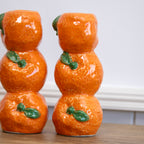Set Of 3 Multi Fruit Stack Candlestick Holders