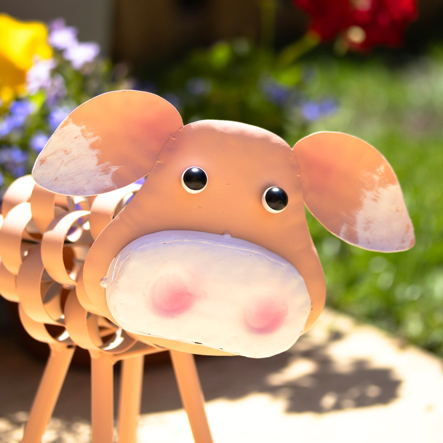 Pink Metal Pig Ornament