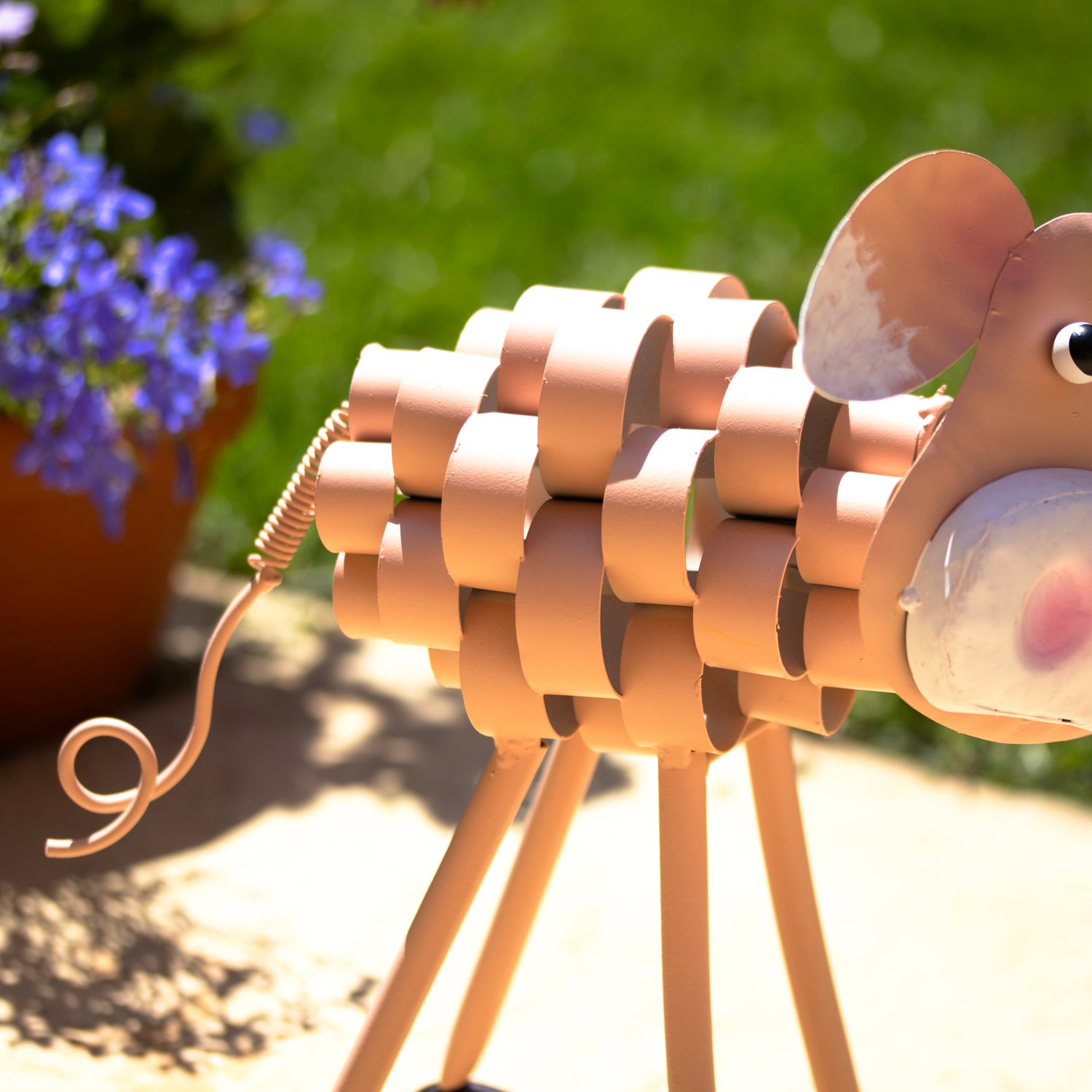 Pink Metal Pig Ornament