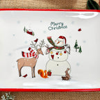 Christmas Snowman Scene Serving Plate