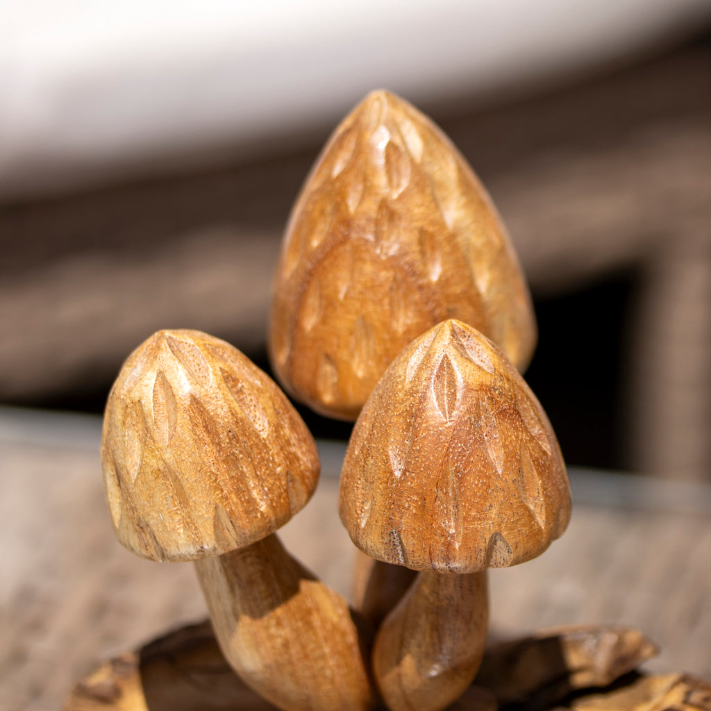 Teak Root Strawberry Bali Mushroom Ornament