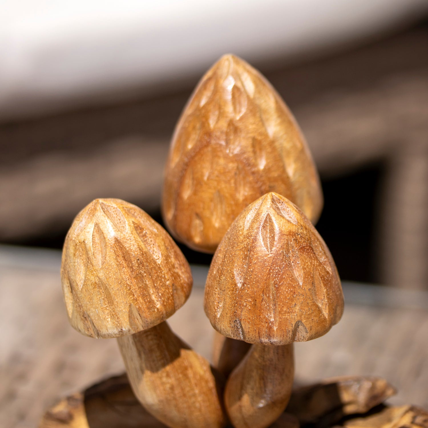 Teak Root Strawberry Bali Mushroom Ornament