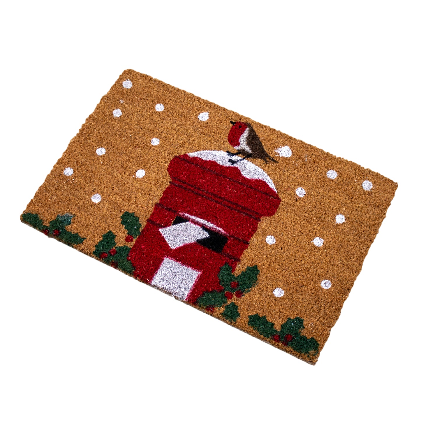 Winter Post Box Latex Backed Coir Doormat