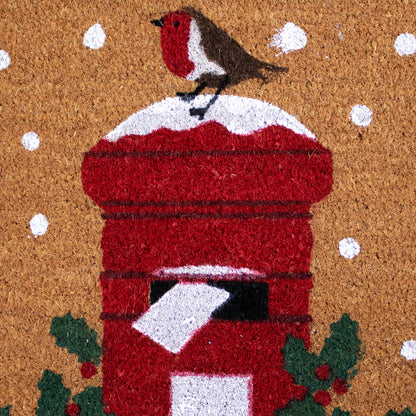 Winter Post Box Latex Backed Coir Doormat