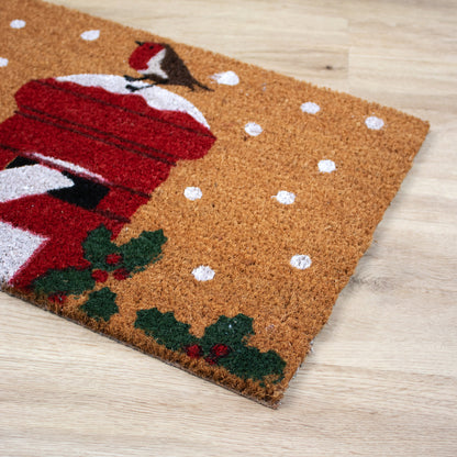 Winter Post Box Latex Backed Coir Doormat