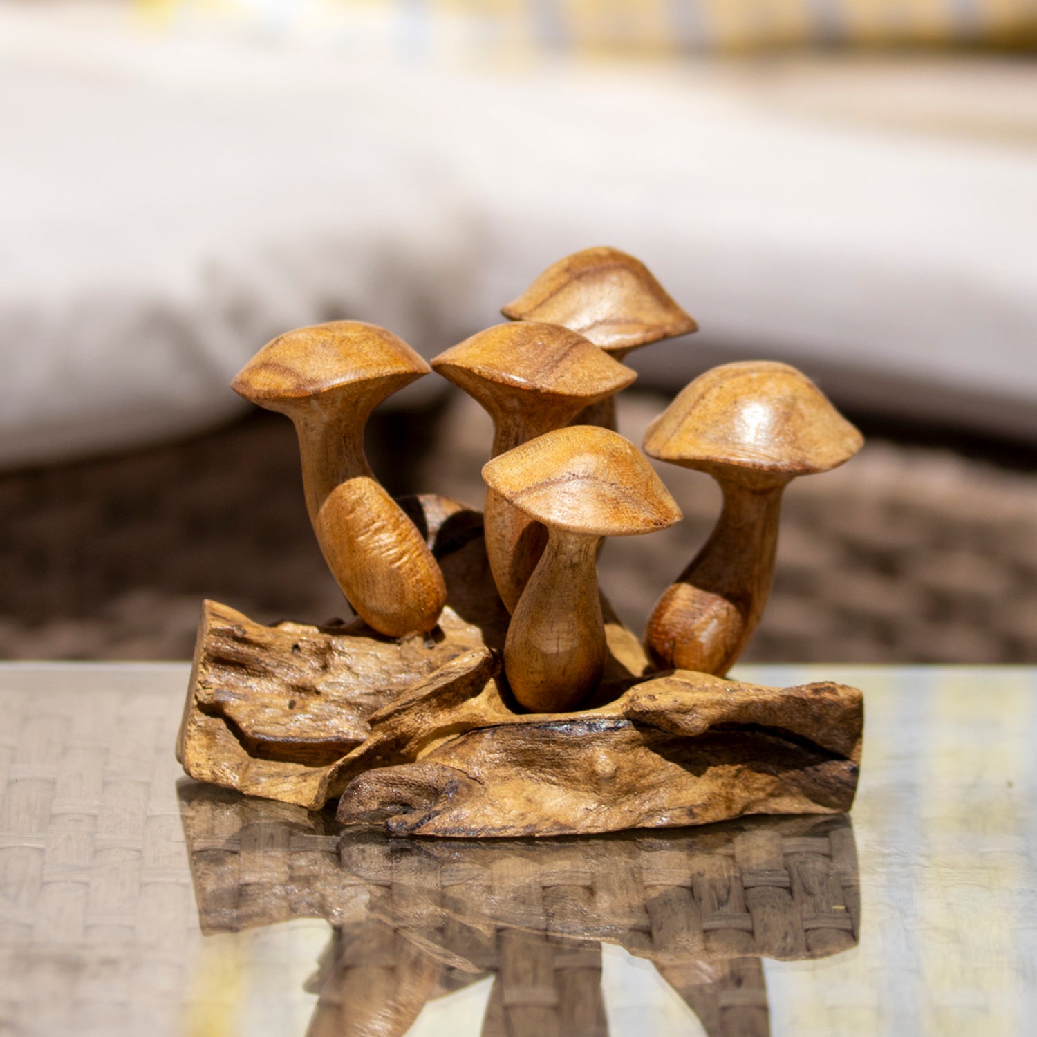 Teak Root Wavy Cap Mushroom Ornament
