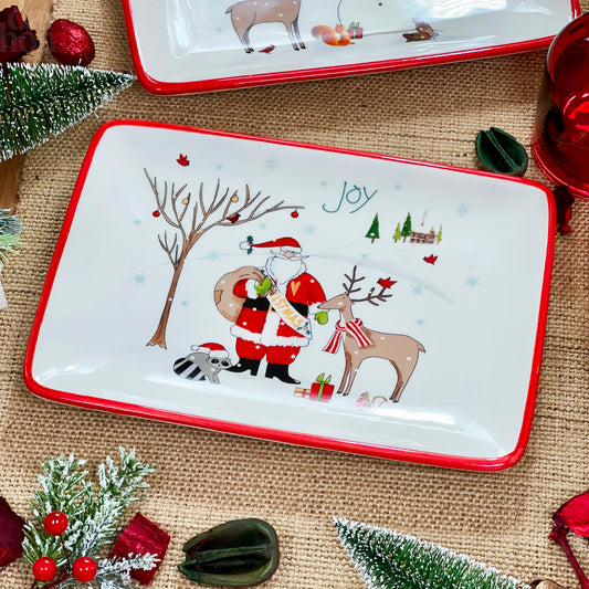 Santa Claus Scene Serving Plate