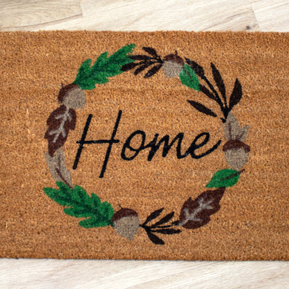 Autumn Home Wreath Latex Backed Coir Doormat 75 x 45cm