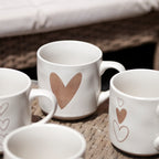 Set Of 4 Speckle Love Heart Mugs