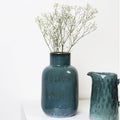Blue Reactive Glaze Short Neck Bottle Vase