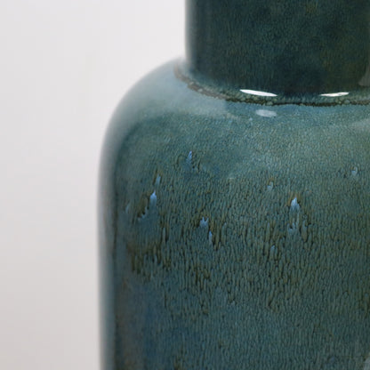 Blaue reaktive Glasur-Flaschenvase mit kurzem Hals