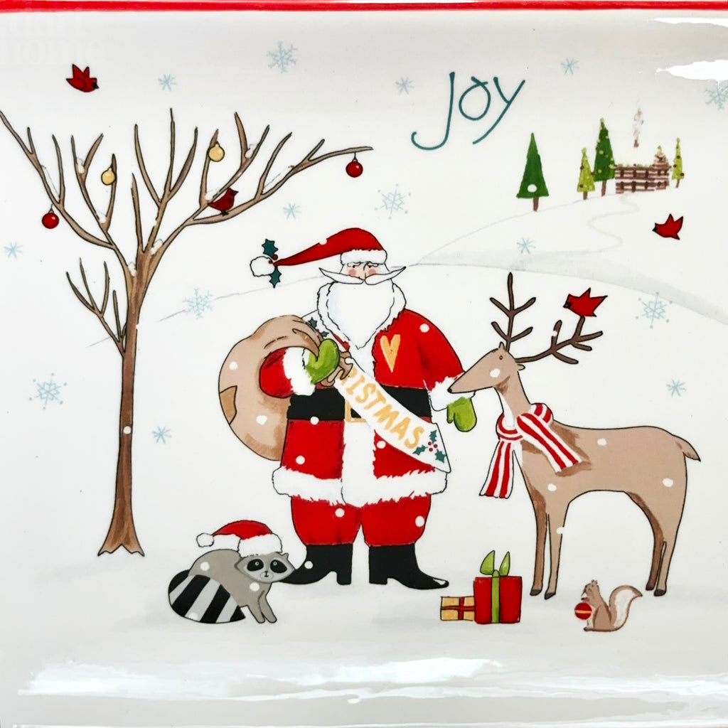 Servierteller mit Weihnachtsmann-Szene
