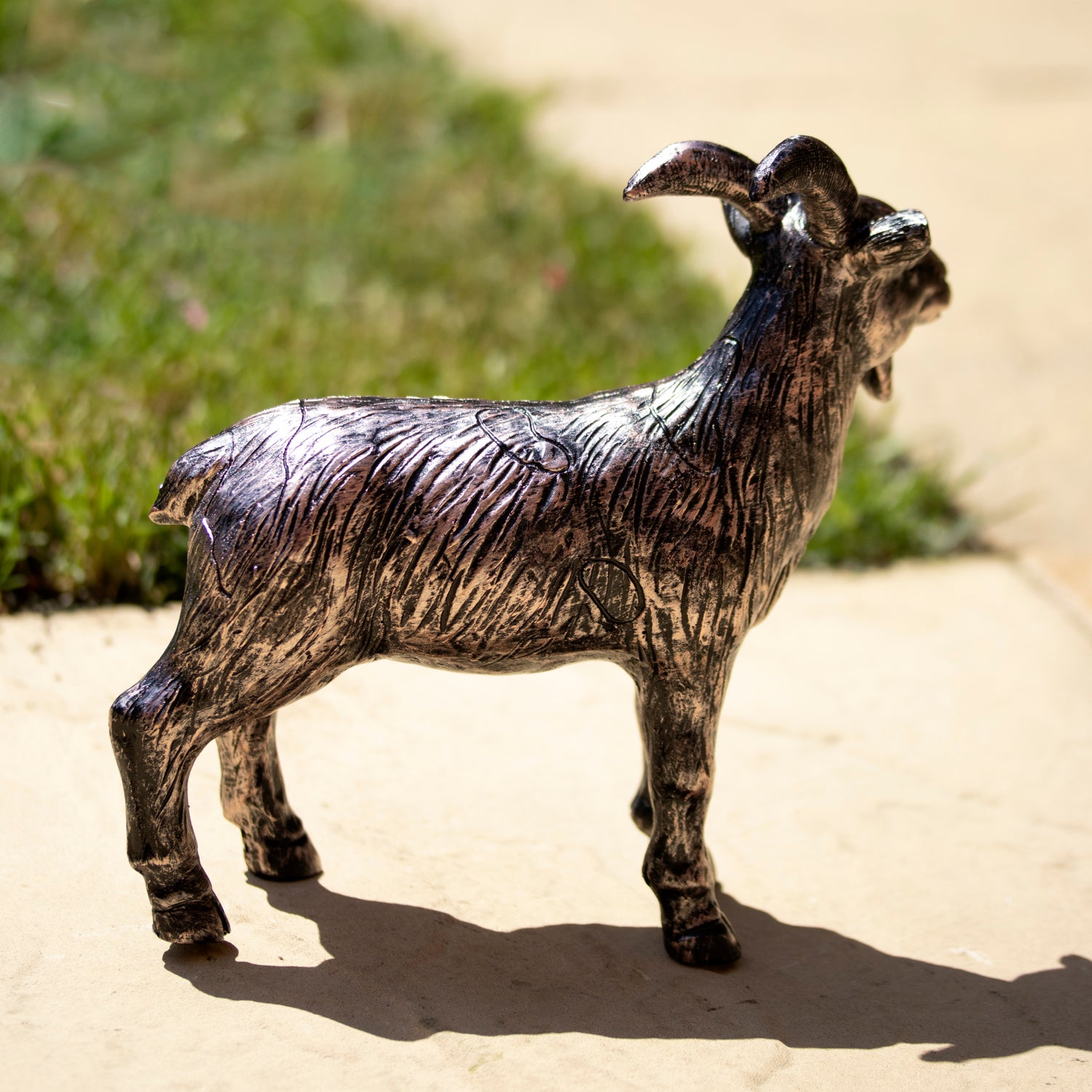 Bronze Goat Garden Ornament