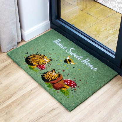 Home Sweet Home Hedgehogs Latex Backed Coir Doormat 75x50cm