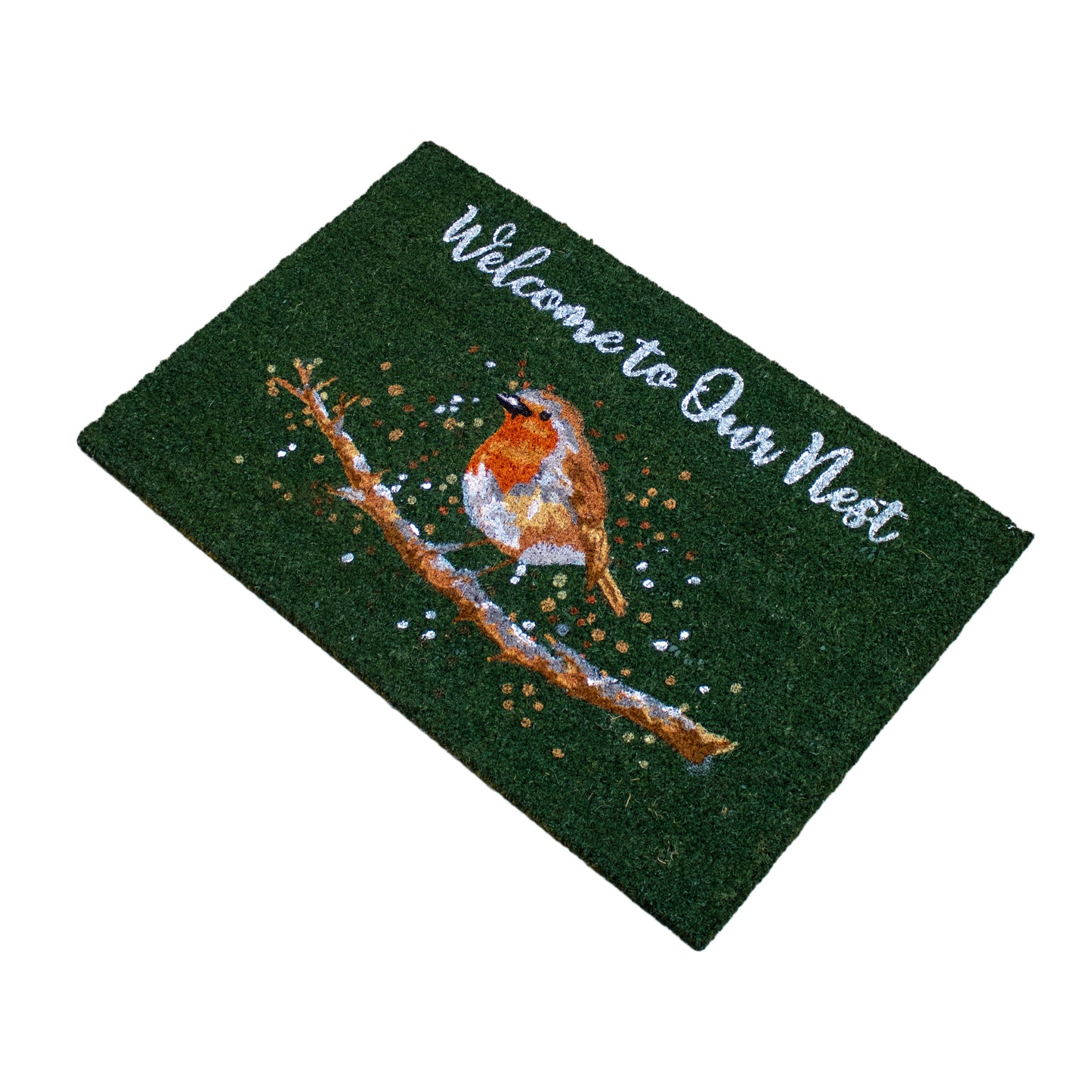 Welcome To Our Nest Robin Latex Backed Coir Doormat 75x50cm