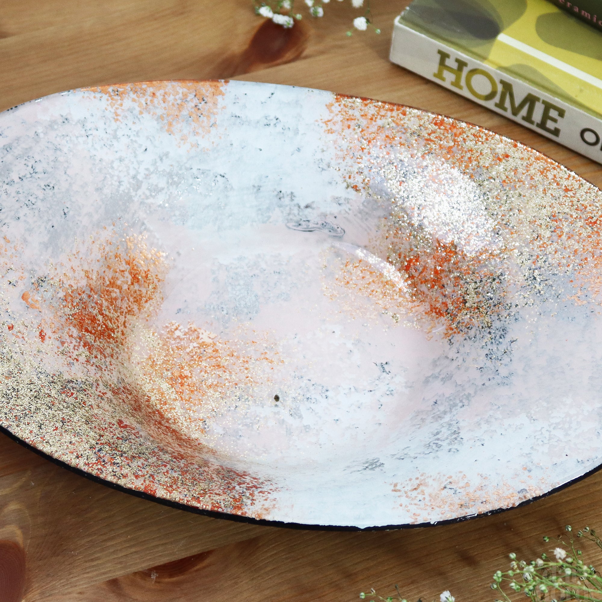 Abstract Aura Copper Decorative Bowl
