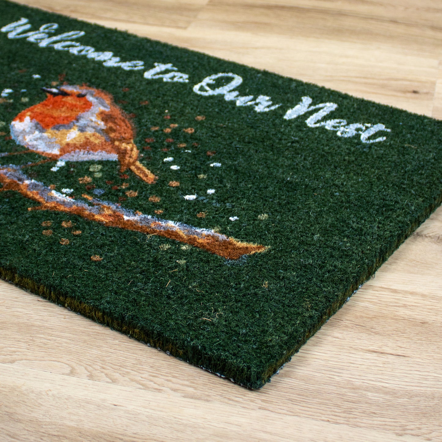 Welcome To Our Nest Robin Latex Backed Coir Doormat 75x50cm