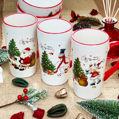 Set Of 3 Large Merry Christmas Latte Mugs