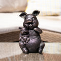 Bronze Piggy Pair Garden Ornament