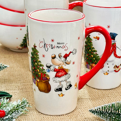 Set Of 3 Large Merry Christmas Latte Mugs