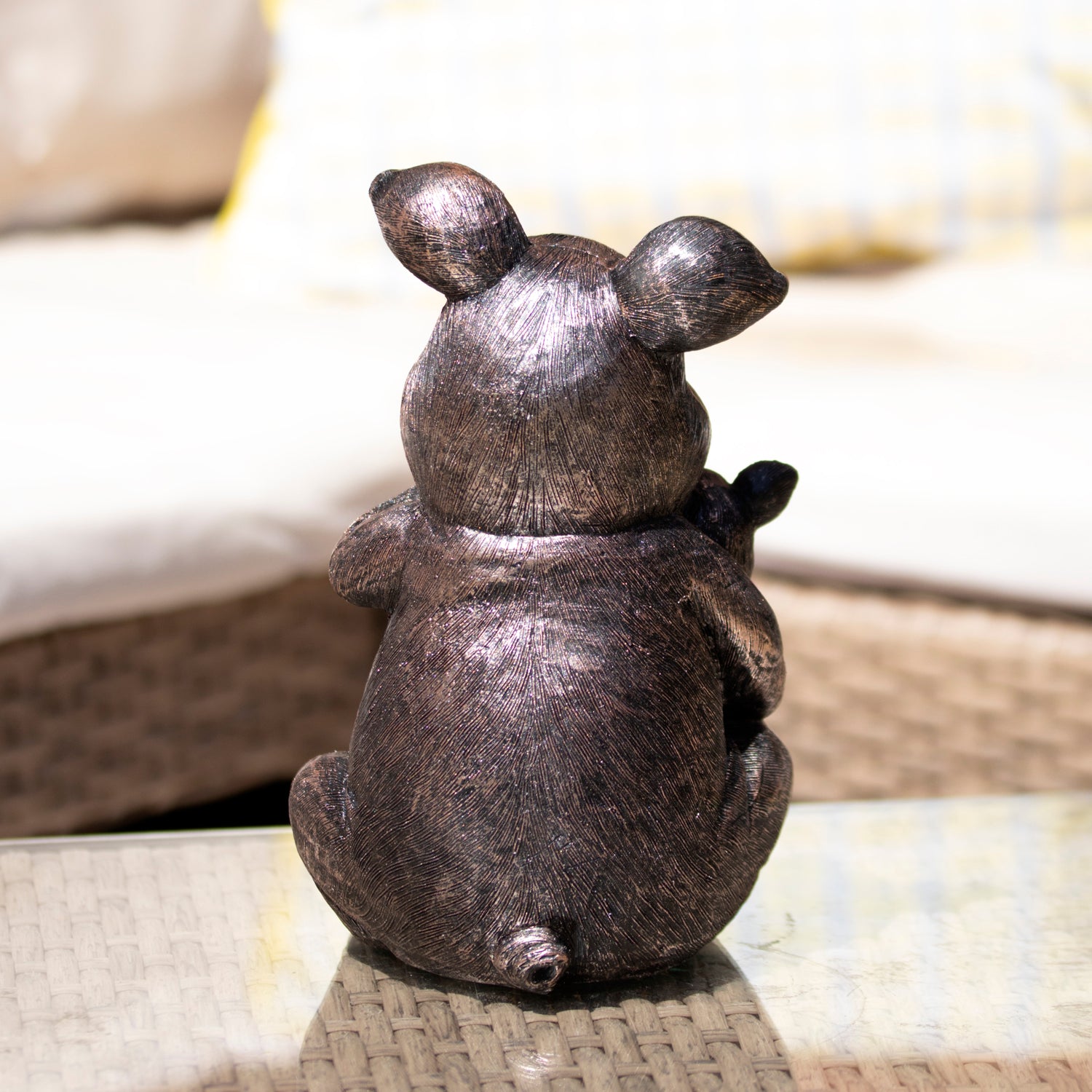 Bronze Piggy Pair Garden Ornament