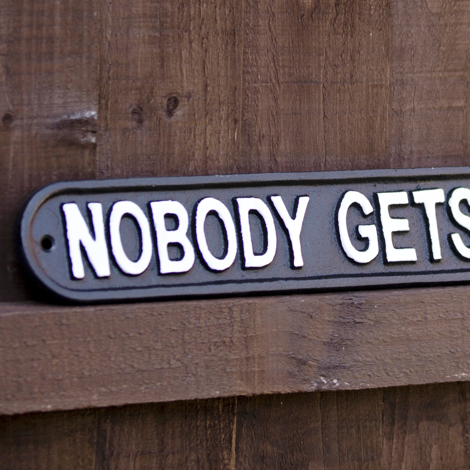 Nobody Gets Out Sober Sign