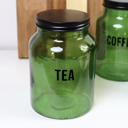 Retro Green Tea Coffee Sugar Canisters