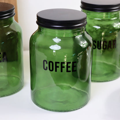 Retro Green Tea Coffee Sugar Canisters