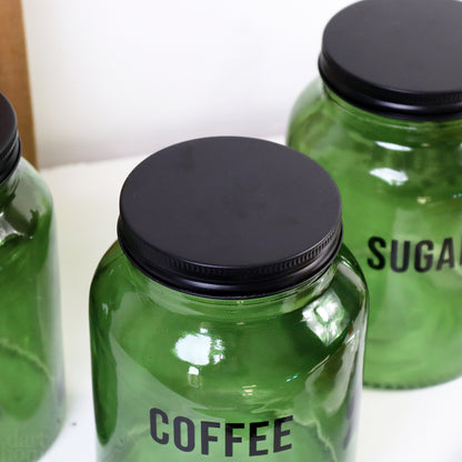 Retro Green Tea Coffee Sugar Canisters