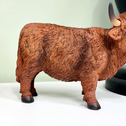 Brown Highland Cow Figurine