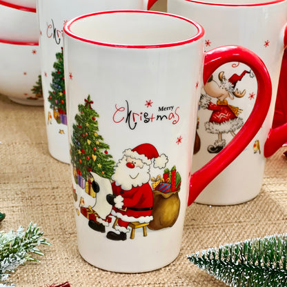 Set Of 3 Large Merry Christmas Latte Mugs