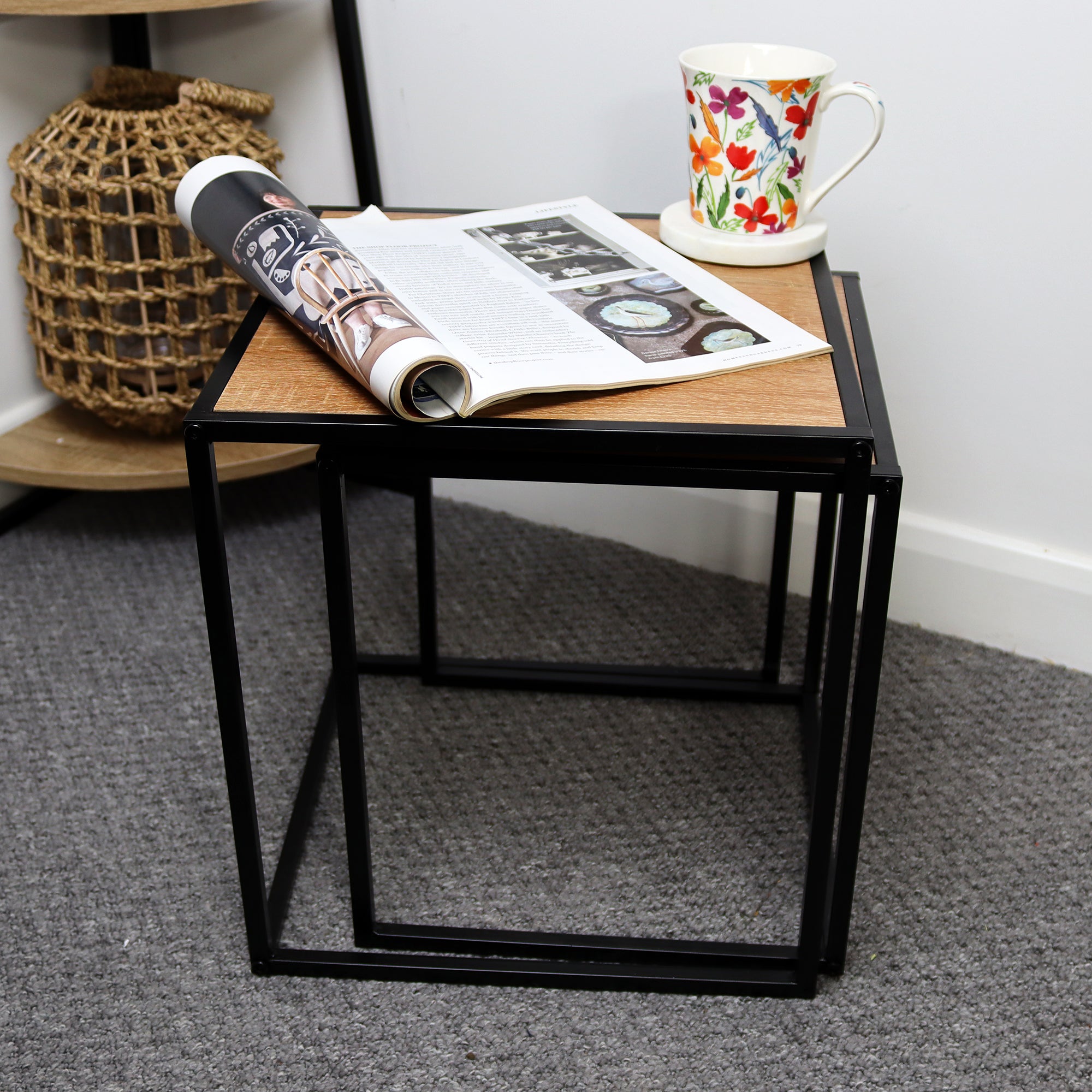 Set Of 2 Nesting Square Side Tables