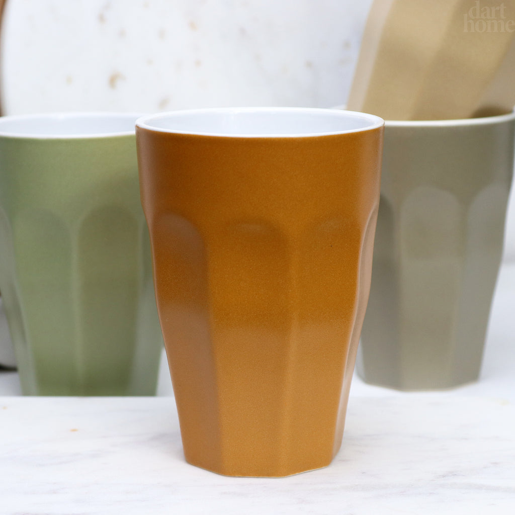 Set Of 4 Retro Earth Ceramic Tumblers