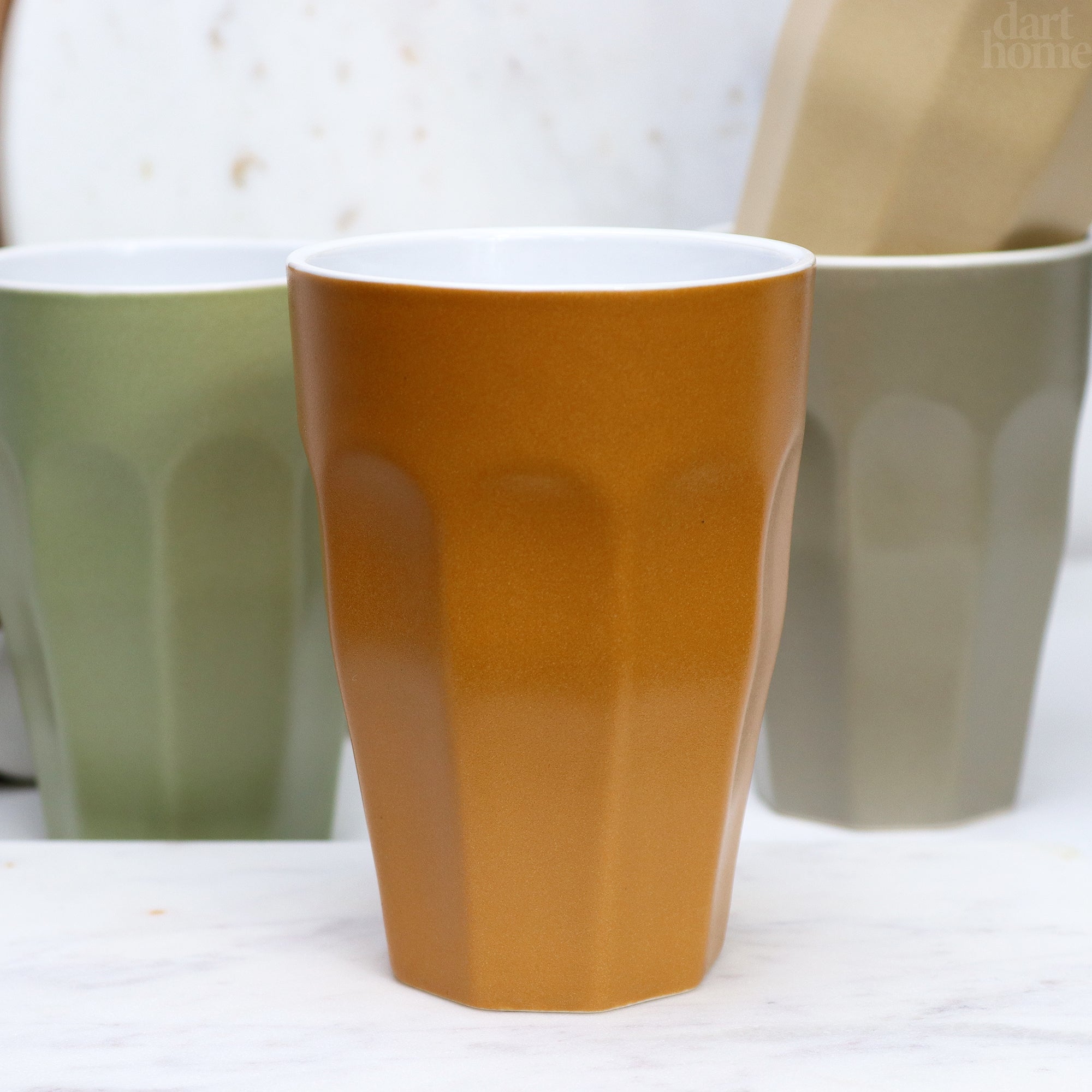 Set Of 4 Retro Earth Ceramic Tumblers