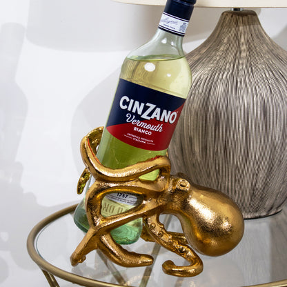 Gold Octopus Wine Bottle Holder